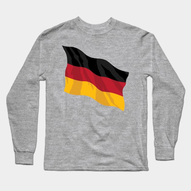 German Waving Flag Illustration Long Sleeve T-Shirt by hobrath